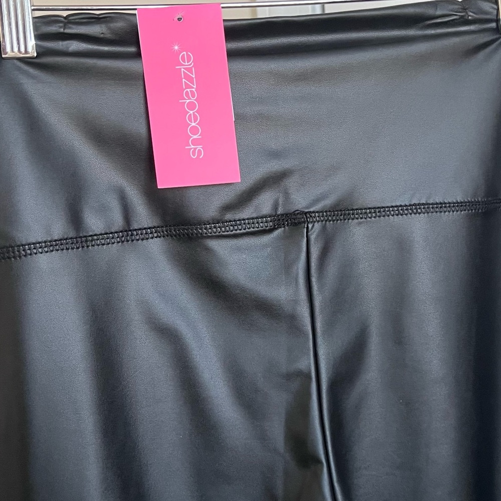 Shoe Dazzle Black Faux Leather Leggings - Picture 6 of 6